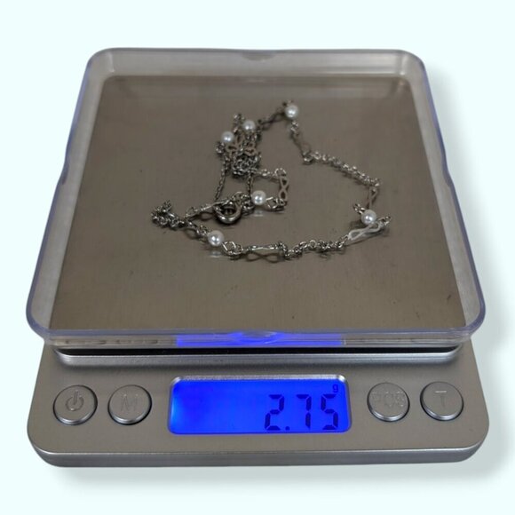 (2/$20) Vintage Pearl Infinity Link Chain Necklace - Picture 5 of 5